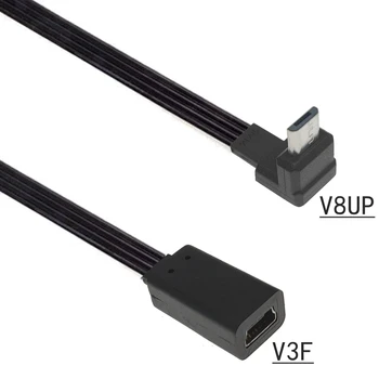 Адаптер за синхронизация на данни, Mini USB с конектор Micro USB под ъгъл 90 ° в ляво на дясно 10 см 20 см