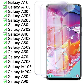 2 Бр. Закалено Стъкло за Samsung Galaxy A10 A20 A30 A40 A50 A60 A70 A80 A90 Защитно фолио за екран на Samsung A10S M10S M20S A glass