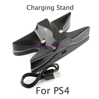 10шт за PlayStation 4 PS4 Контролер НЛО Blue led кабел за зареждане стойка Двойно зарядно устройство, Зарядно устройство