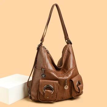Дизайнерски дамски Голяма чанта през рамо, дамска чанта в стил мозайка, Луксозни чанти от мека кожа, Дамски Нова ежедневна чанта-тоут