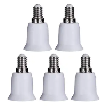 5шт Винт лампа с основа от E14 до E27, държач за крушка, адаптер, изход, конвертор, стойка за led лампи, конвертори за домашно осветление