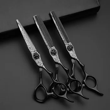 Нови 6,0-цолови професионални фризьорски ножици за фризьорски прически, Филировочные ножици, ножици за коса, Бесследные Назъбени ножици