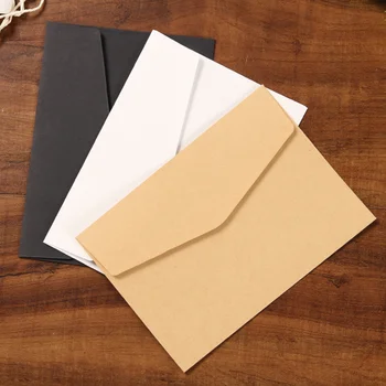 10/20 парчета на класическите хартиени пликове, бели и черни пликове от крафт-хартия, пликове с покана за сватба, подарък пликове
