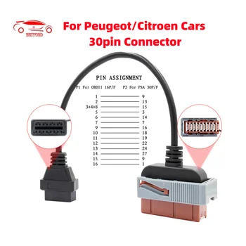 OBD2 Connectory Lexia3 30-пинов кабел-адаптер OBD1 към OBD 216-пинов кабел-адаптер Диагностичен скенер Автоинструмент за Citroen/Peugeot