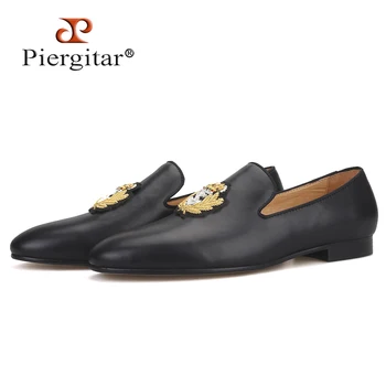Piergitar/ Нови мъжки лоферы от телешка кожа, със златна луксозна индийска бродерия, вечерни и сватбени мъжки модел обувки, чехли за пушачи
