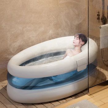 Сгъваеми преносими бани Кофа за домашна вана с лед за възрастни Модерна голяма надуваема вана Проста хидромасажна вана за седнало и легнало