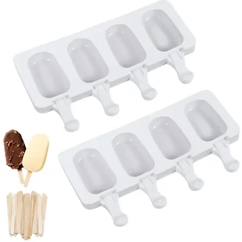 Силиконова форма за сладолед направи си САМ Шоколадови десерти Форми за Popsicle Тава За приготвяне на кубчета лед Самоделни Инструменти, Аксесоари за летни партита