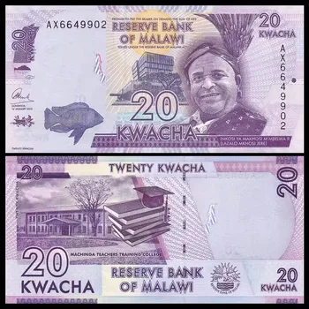 Оригинални хартиени пари Малави 20 Kwacha UNC, се събират банкноти