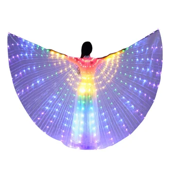 Преливащи се цветове led криле, костюми за възрастни и деца, Цирк led осветление, светещи костюми за изказвания, празнично шоу програми, танцови Rainbow Wings
