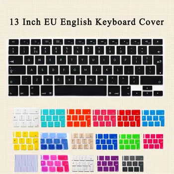 За Apple Macbook Air 13 инча Pro 13 15 Retina (до 2017 г.) Калъф за клавиатура с английската азбука на ЕС Силиконов калъф за клавиатура 