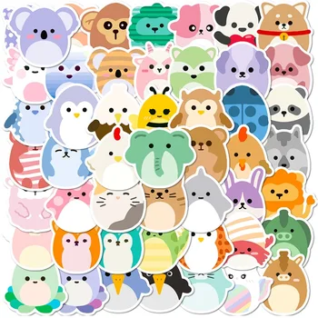 10/30/50 бр Проста стикер от PVC с пресни животни, естетически украса за деца, Корейски, канцеларски материали, ученически пособия
