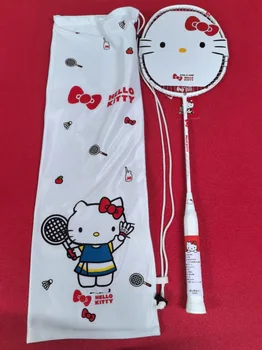 Ракета за бадминтон Kawaii на Hello Kitty Нов Sanrioed Kt Cat Ракета За Бадминтон Оборудване за фитнес, Спортни Аксесоари