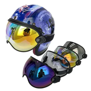 За Защита от слънцето анти-UV очила ретро каска на мотоциклет шлем козирка обектив щит на предното стъкло мотокрос очила Мото очила