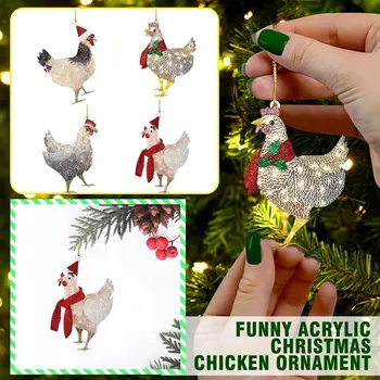 1 бр. led табели с пиле, Коледен орнамент, Окачен топка, Коледна декорация за дома, Коледна украса