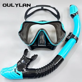 Oulylan Маска за гмуркане, тръби, слънчеви очила, Професионален набор от дихателни тръби за гмуркане и плуване, маска за гмуркане, облекло за плуване