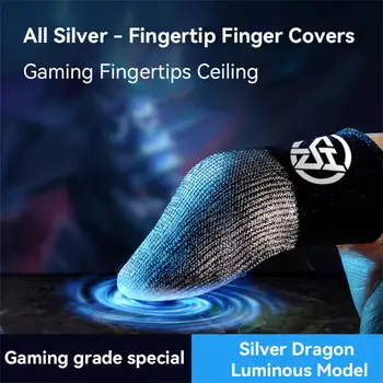 Универсален слот пальчиковые креватчета от сребро, здрав гейм контролер от 2 чифта за мобилни игри, ръкави за палеца, върховете на пръстите