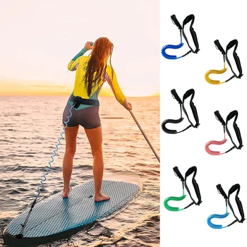 Поясная въже за дъски за сърф, 7 мм дебелина, Максимална дължина при разтягане до 10 метра, колан една каишка за дъски за сърф за начинаещи, практикуване на сърф